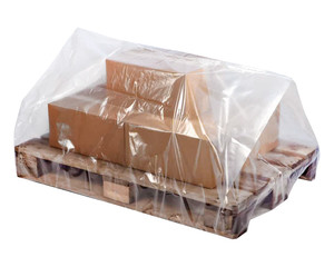 100x Palettenhaube aus Recyclat 1250 x 950 x 1500mm transparent trüb 50my