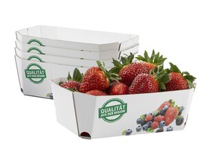 448x Beerenschalen aus Pappe 159x95x60mm mit Neutraldruck für 500 gr. 420 Stk.