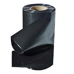 10 Rollen Schlauchfolie  200mm breit 100my opak - blickdicht schwarz 250 lfm.