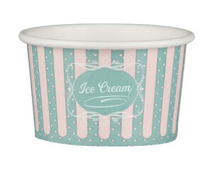 50x Eisbecher aus Papier Patisserie ICE CREAM Motiv 120 ml 4oz