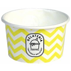 50x Eisbecher aus Papier Zick Zack Motiv gelb 120 ml 4oz