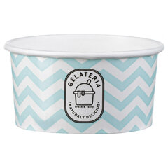 50x Eisbecher aus Papier Zick Zack Motiv blau 145 ml 5oz