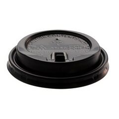 Preview: Domdeckel mit Verschlußklappe schwarz für Pappbecher COFFEE TO GO 80mm Ø 