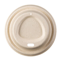 Preview: 1000x Domdeckel aus Zuckerrohr für Coffee-TO-GO Pappbecher Ø 80mm
