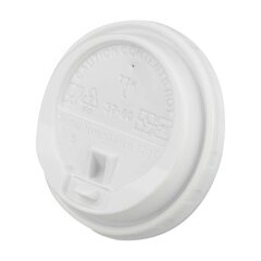 Preview: Domdeckel mit Verschlußklappe weiß für Pappbecher COFFEE TO GO 80mm Ø 