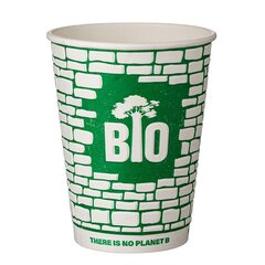 25x BIO Doppelwand Pappbecher wasserbasierend ohne Kunststoff 300 330 400ml grün/weiß
