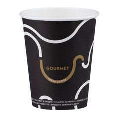 50x Kaffeebecher CoffeeToGo Pappbecher GOURMET BLACK Fresh Coffee 200ml