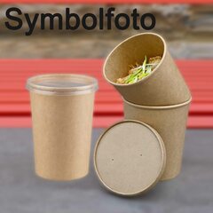 Preview: 50x Deckel für Suppenbecher Kraftpapier rund Ø11,5cm