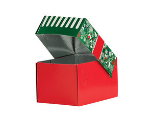 Preview: 2200x Keksbox Gebäckkarton mit Alubeschichtung "Weihnachten" 130 x 100 x 80mm