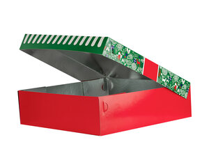 Preview: 84x Keksbox Gebäckkarton mit Alubeschichtung "Weihnachten" 350 x 350 x 100mm