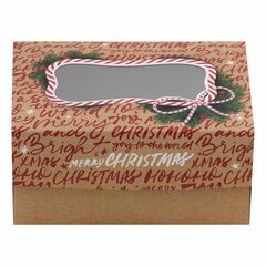 Preview: Keksbox Gebäckkarton mit PET Beschichtung & Sichtfenster "Weihnachten" 170x126x78mm 