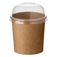 10000x Eisbecher aus Kraftpapier FSC® rund 350 ml braun mit transparentem Domdeckel