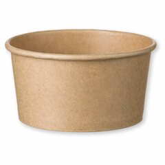 Preview: 50x Eisbecher Feinkostbecher aus Kraftpapier FSC® rund 140ml braun mit Deckel