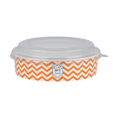 1000x Eisbecher aus PP inkl. Deckel transparent aus PET Familiengröße Zick Zack Motiv orange 900 ml