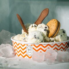 Preview: 1000x Eisbecher aus PP Familiengröße Zick Zack Motiv orange 900 ml