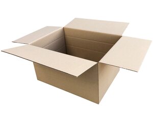 3x Faltkarton  455x340x(120)-265mm mit variabler Höhe 1-wellig Dickwelle braun