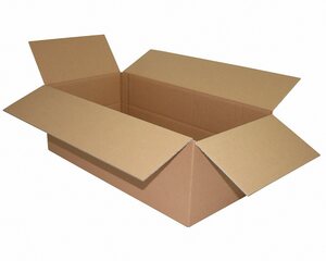 1x Faltkarton  600x300x(100)-200mm mit variabler Höhe 1-wellig Dickwelle braun