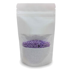 Standbodenbeutel Kraftpapier weiß mit Fenster 85x145x50mm 100ml 