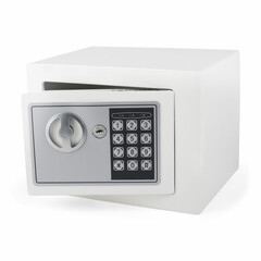 Preview: 1x Tresor Safe 23x17x17cm mit elektronischem Zahlenschloss für Tisch/Wandmontage weiß