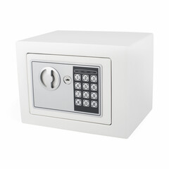 1x Tresor Safe 23x17x17cm mit elektronischem Zahlenschloss für Tisch/Wandmontage weiß