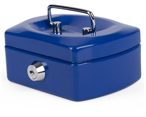 Preview: Geldkassette Spardose mit Sparschlitz mit entnehmbaren Münzfach 125 mm blau
