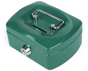 Geldkassette Spardose mit Sparschlitz mit entnehmbaren Münzfach 125 mm grün