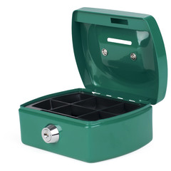 Preview: Geldkassette Spardose mit Sparschlitz mit entnehmbaren Münzfach 125 mm grün