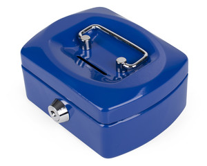 Geldkassette Spardose mit Sparschlitz mit entnehmbaren Münzfach 125 mm blau