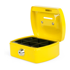 Preview: Geldkassette Spardose mit Sparschlitz mit entnehmbaren Münzfach 125 mm gelb