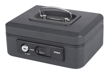 Preview: Deluxe Geldkassette mit praktischer Öffnungsfunktion 200mm schwarz/anthrazit