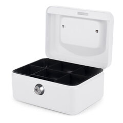 Geldkassette aus robustem Stahl mit herausnehmb. Münzfächern 150 mm weiß