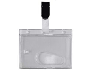 250x Ausweishülle Kartenhülle Namensschild aus PVC mit Clip 60x90mm