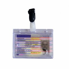 Preview: 250x Ausweishülle Kartenhülle Namensschild aus PVC mit Clip 60x90mm