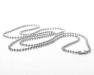 10x Metallhalskette Kugelkette für Namensschilder 850mm lang