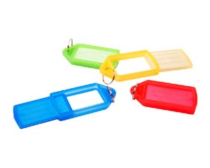 10x Schlüsselanhänger mit Schlüsselring groß verschiedene Farben