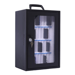 1x Smartphone-Schrank für 36 Smartphones abschließbarer Aufbewahrungsschrank dunkelgrau