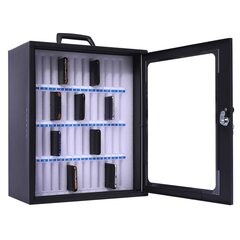 Preview: 1x Smartphone-Schrank für 48 Smartphones abschließbarer Aufbewahrungsschrank dunkelgrau