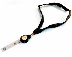 100x Ausweiskartenhalter Schlüsselband Textilband mit Jojo schwarz 35cm