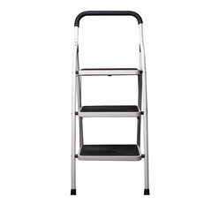 Preview: Premium 3-Stufen Haushaltsleiter Stehleiter Klappleiter 113cm aus Stahl