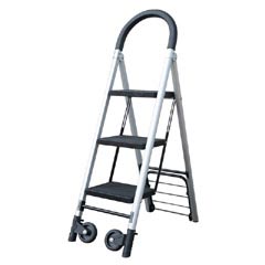 Sackkarre mit 3 stufiger Leiter aus ALU platzsparend klappbar schwarz grau