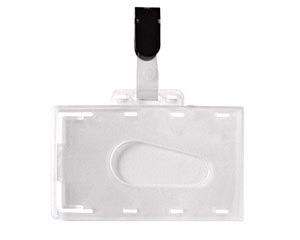 100x Ausweishülle Kartenhülle Namensschild aus PVC mit Clip 54x86mm