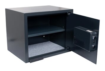Preview: Tresor Safe 43x35x33 cm mit elektronischem Zahlenschloss für Tisch/Wandmontage anthrazit
