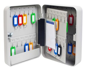 2x Schlüsselkasten für 48 Schlüssel inkl. Anhänger perlgrau