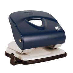 10x Profi Bürolocher mit Anschlagschiene für 30 Blatt robustes Gehäuse blau