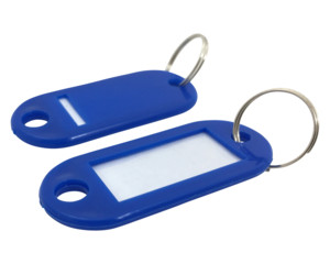 1000x Schlüsselanhänger mit Schlüsselring und Einleger BLAU