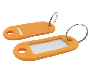 1000x Schlüsselanhänger mit Schlüsselring und Einleger ORANGE