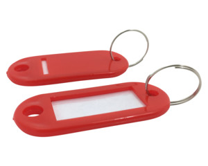 1000x Schlüsselanhänger mit Schlüsselring und Einleger ROT