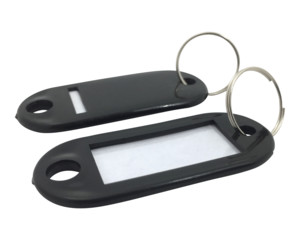 1000x Schlüsselanhänger mit Schlüsselring und Einleger SCHWARZ