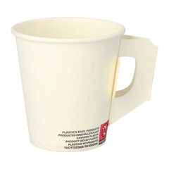 24000x Henkelbecher Kaffeebecher weiß Pappe beschichtet 180 ml 