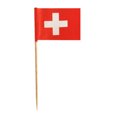 200x Flaggenpicker Fahnenpicker Deko-Picker Land 'Schweiz'